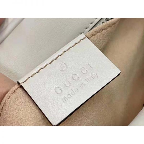 Gucci GG Women GG Marmont Small Matelassé Shoulder Bag White Double G (6)