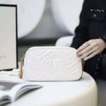 Gucci GG Women GG Marmont Small Matelassé Shoulder Bag White Double G – Image 5