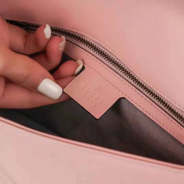 Gucci GG Women GG Marmont Small Pink Matelassé Shoulder Bag Double G (13)