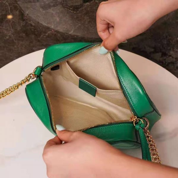 Gucci GG Women GG Marmont Small Shoulder Bag Bright Green Diagonal Matelassé (4)