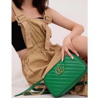 Gucci GG Women GG Marmont Small Shoulder Bag Bright Green Diagonal Matelassé