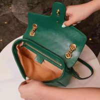 Gucci GG Women GG Marmont Small Shoulder Bag Bright Green Diagonal Matelassé Leather