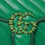 Gucci GG Women GG Marmont Small Shoulder Bag Bright Green Diagonal Matelassé Leather - Image 8