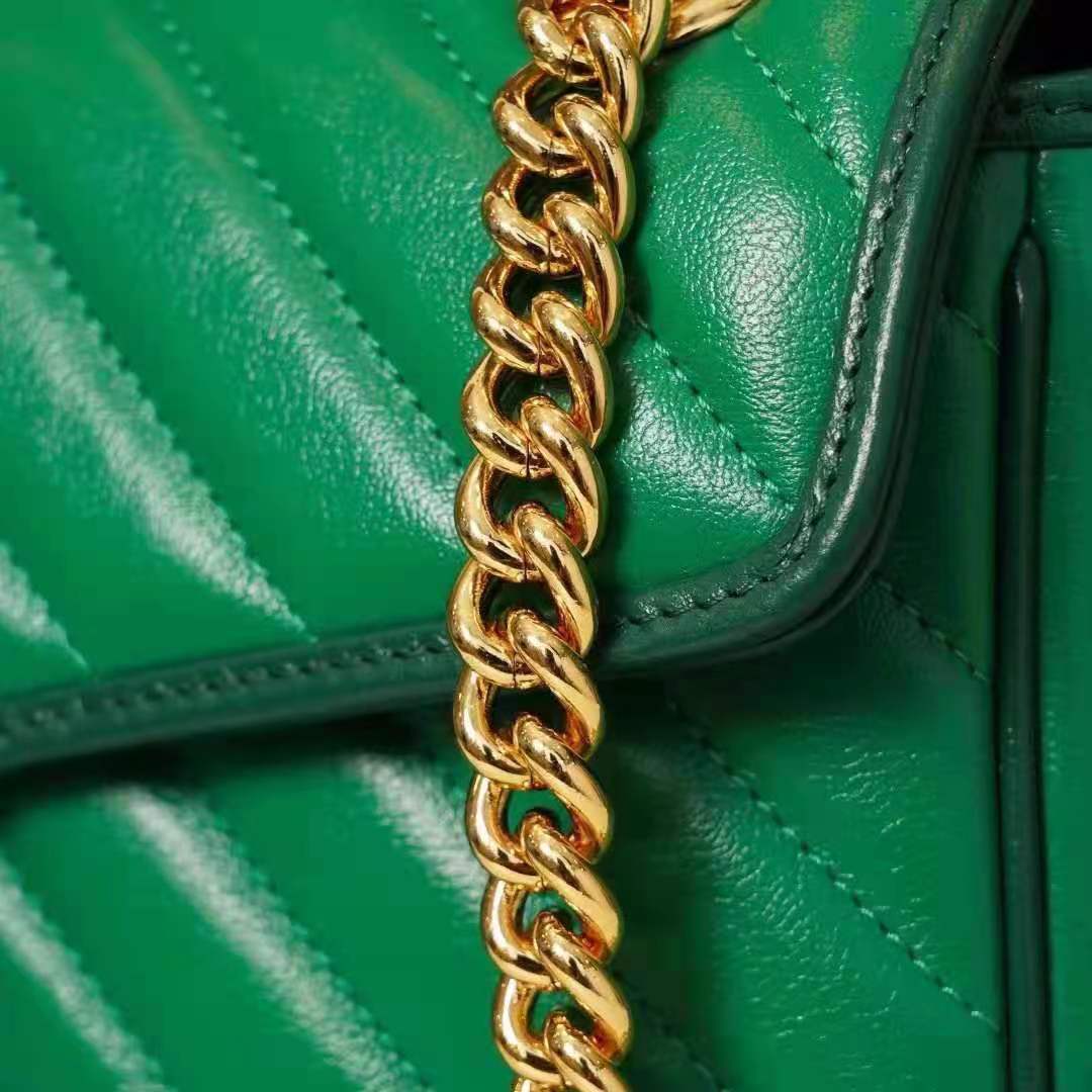 GUCCI GG Marmont Small Shoulder Bag Emerald Green