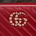 Gucci GG Women GG Marmont Small Shoulder Bag Dark Red Diagonal Matelassé Leather - Image 9