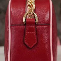 Gucci GG Women GG Marmont Small Shoulder Bag Dark Red Diagonal Matelassé Leather