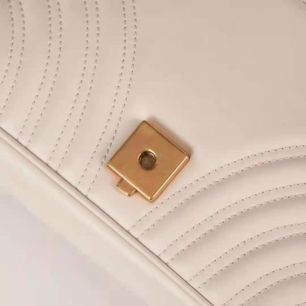 Gucci GG Women GG Marmont Small White Matelassé Shoulder Bag Double G (2)
