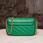 Gucci GG Women GG Marmont Super Mini Bag Bright Green Diagonal Matelassé Leather - Image 6