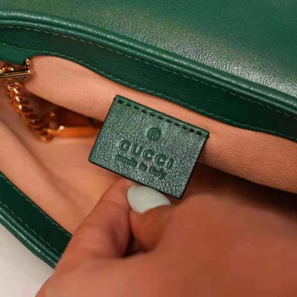 Gucci GG Women GG Marmont Super Mini Bag Bright Green Diagonal Matelassé Leather (17)