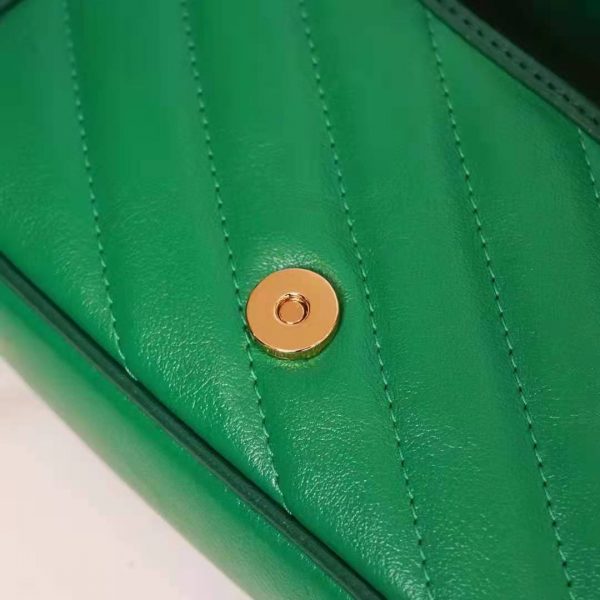 Gucci GG Women GG Marmont Super Mini Bag Bright Green Diagonal Matelassé Leather (8)