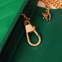 Gucci GG Women GG Marmont Super Mini Bag Bright Green Diagonal Matelassé Leather