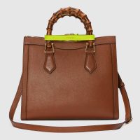 Gucci GG Women Gucci Diana Small Tote Bag Double G Brown Leather