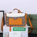 Gucci GG Women Padlock Mini Bag GG Supreme Canvas with White Leather - Imagen 4