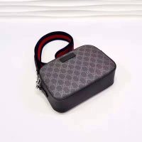 Gucci Unisex GG Black Shoulder Bag Black Grey GG Supreme Canvas