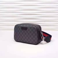 Gucci Unisex GG Black Shoulder Bag Black Grey GG Supreme Canvas