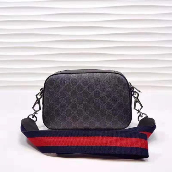 Gucci Unisex GG Black Shoulder Bag Black Grey GG Supreme Canvas (5)