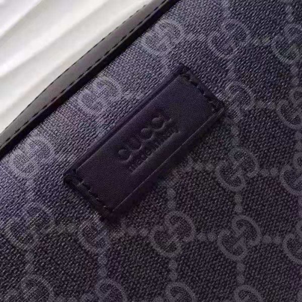 Gucci Unisex GG Black Shoulder Bag Black Grey GG Supreme Canvas (6)
