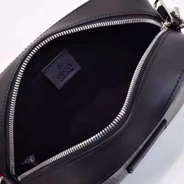 Gucci Unisex GG Black Shoulder Bag Black Grey GG Supreme Canvas (9)