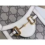 Gucci Unisex Gucci Horsebit 1955 Mini Bag Beige Ebony GG Supreme Canvas - Image 8