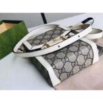 Gucci Unisex Gucci Horsebit 1955 Mini Bag Beige Ebony GG Supreme Canvas - Image 5