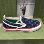 Gucci Unisex  Gucci Tennis 1977 Slip-On Sneaker Eco Washed Organic GG Jacquard Denim – Bild 2
