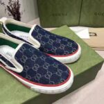 Gucci Unisex  Gucci Tennis 1977 Slip-On Sneaker Eco Washed Organic GG Jacquard Denim – Bild 8