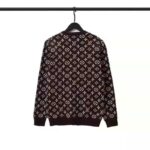 Louis Vuitton LV Men Full Monogram Jacquard Crew Neck Cotton Black - Image 3
