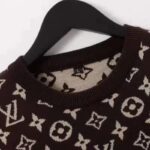 Louis Vuitton LV Men Full Monogram Jacquard Crew Neck Cotton Black - Image 5