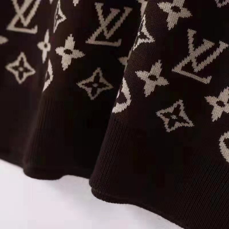 Louis Vuitton, LV full monogram jacquard crew neck new Black