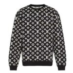 Louis Vuitton LV Men Full Monogram Jacquard Crew Neck Cotton Black