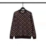 Louis Vuitton LV Men Full Monogram Jacquard Crew Neck Cotton Black - Image 2