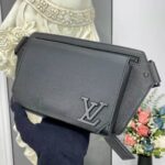 Louis Vuitton LV Unisex Aerogram Slingbag Black Grained Calf Leather – Image 8