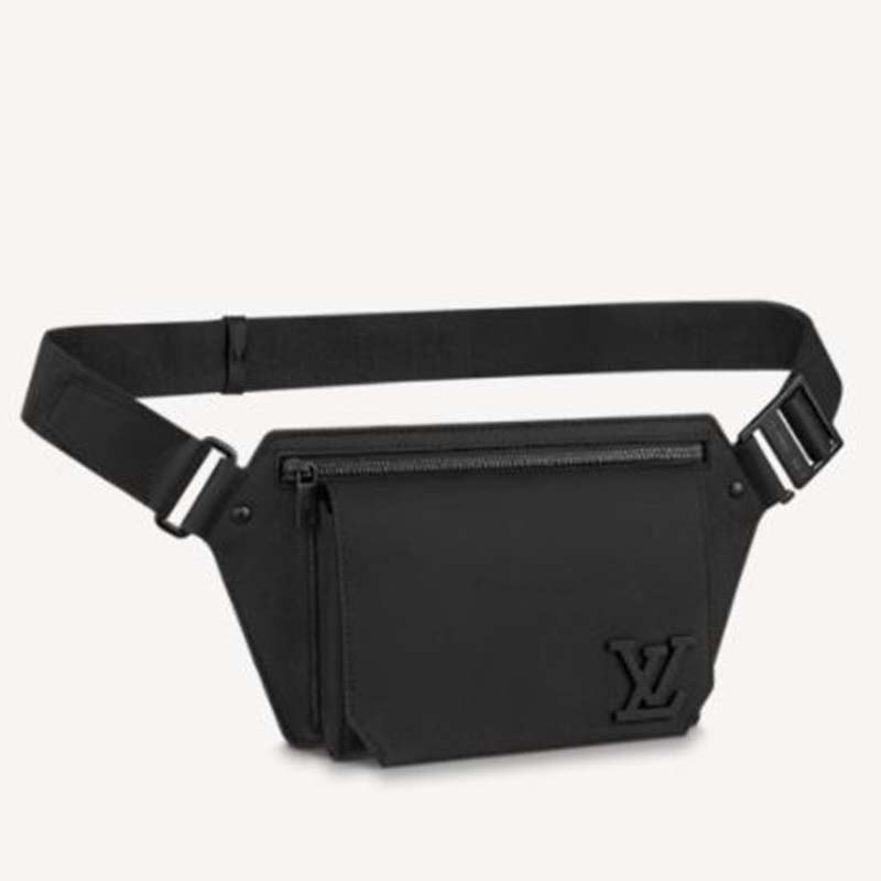 Louis Vuitton LV Unisex Aerogram Slingbag Black Grained Calf Leather - LULUX