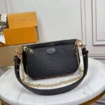 Louis Vuitton LV Unisex Black Multi Pochette Accessoires Embossed Supple Grained Cowhide - Imagen 2