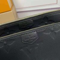 Louis Vuitton LV Unisex Black Multi Pochette Accessoires Embossed Supple Grained Cowhide