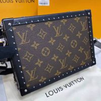 Louis Vuitton LV Unisex Clutch Box Brown Monogram Eclipse Coated Canvas Cowhide Leather