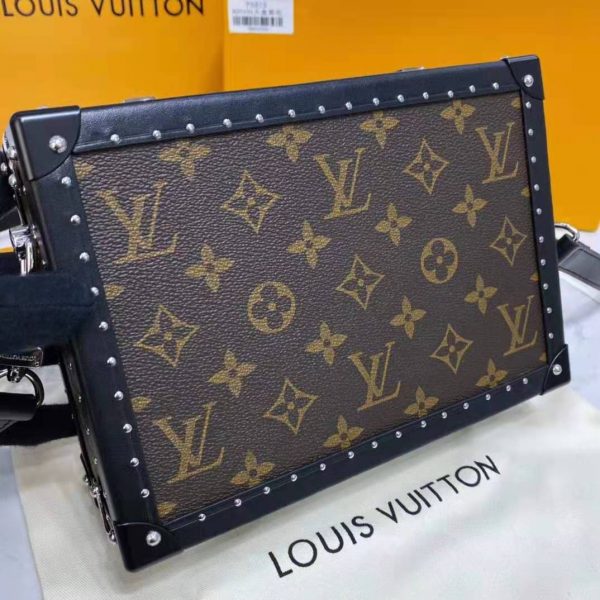 Louis Vuitton LV Unisex Clutch Box Brown Monogram Eclipse Coated Canvas Cowhide Leather (2)