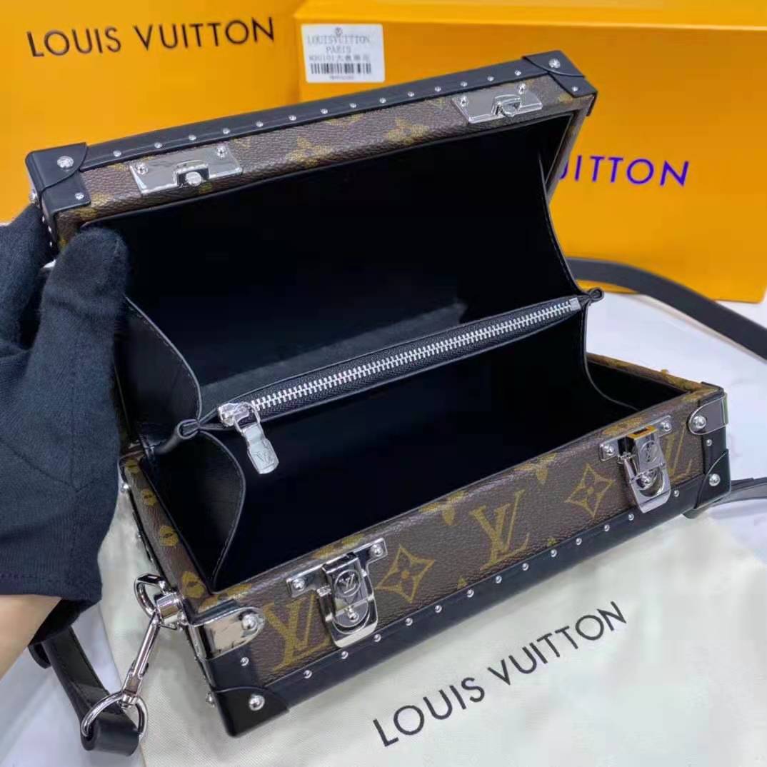 LV LV Unisex Clutch Box Grey Monogram Eclipse Coated Canvas Cowhide Leather  in 2023