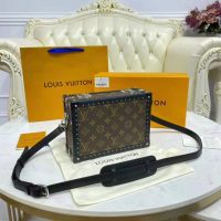 Louis Vuitton LV Unisex Clutch Box Brown Monogram Eclipse Coated Canvas Cowhide Leather