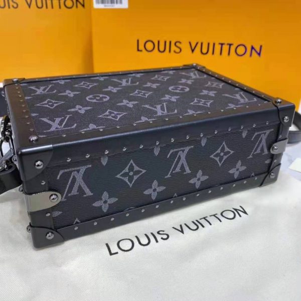 Louis Vuitton LV Unisex Clutch Box Grey Monogram Eclipse Coated Canvas Cowhide Leather (11)