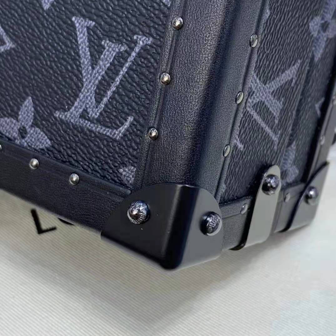 LV LV Unisex Clutch Box Grey Monogram Eclipse Coated Canvas Cowhide Leather  in 2023