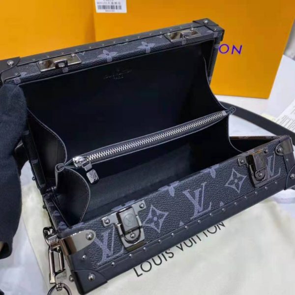 Louis Vuitton LV Unisex Clutch Box Grey Monogram Eclipse Coated Canvas Cowhide Leather (7)