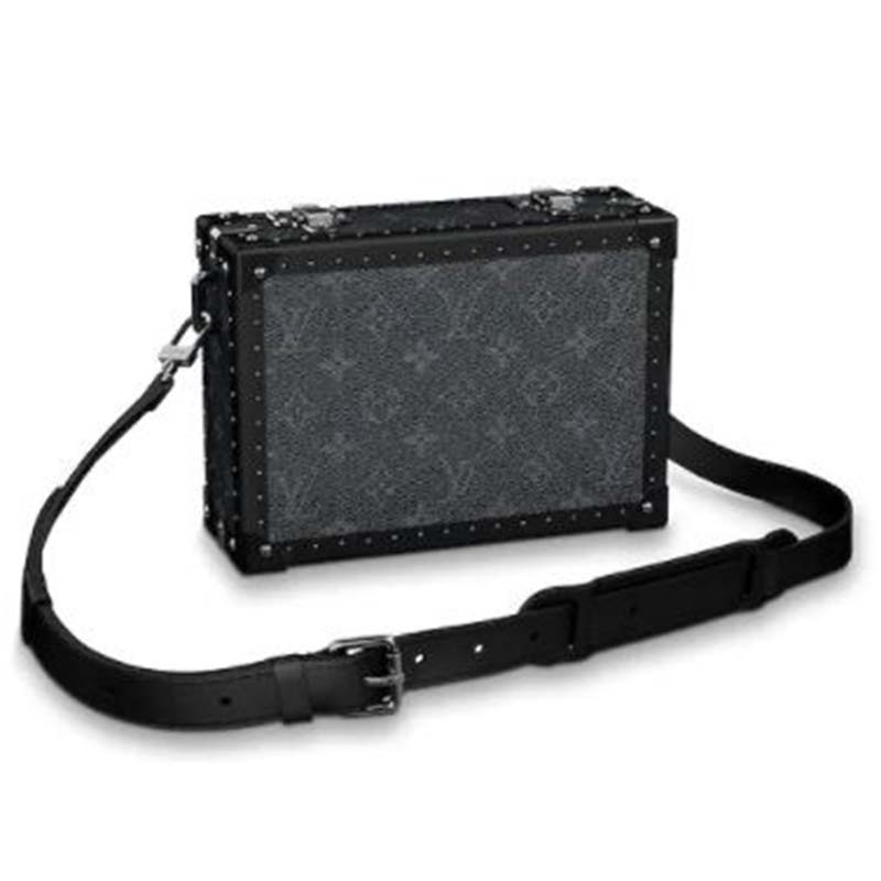 LV LV Unisex Clutch Box Grey Monogram Eclipse Coated Canvas Cowhide Leather  in 2023