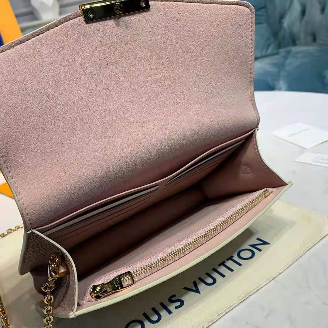 Louis Vuitton N60357 LV Croisette chain wallet in Damier Azur canvas With  Pink Leather Replica sale online ,buy fake bag