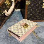 Louis Vuitton LV Unisex Croisette Chain Wallet Rose Ballerine Pink Damier Azur Coated Canvas - Imagen 14