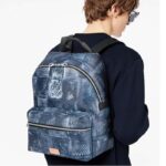 Louis Vuitton LV Unisex Discovery Backpack Ocean Blue Damier Salt Canvas Cowhide Leather - Image 11