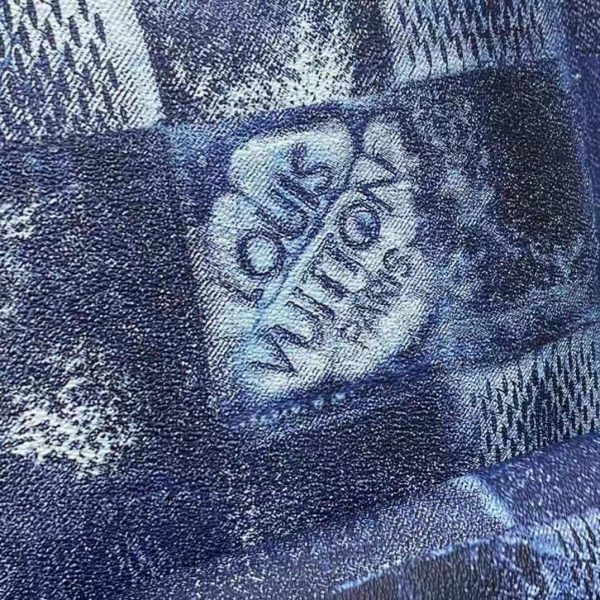 Louis Vuitton LV Unisex Discovery Backpack Ocean Blue Damier Salt Canvas Cowhide Leather (21)