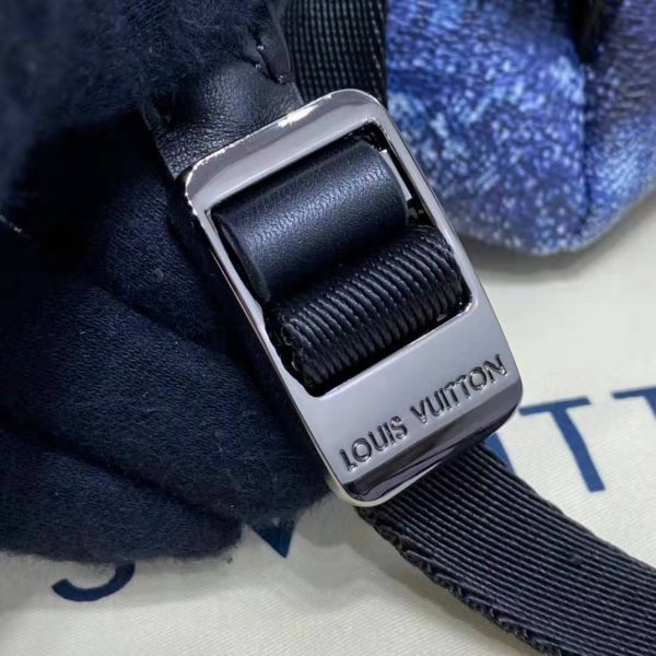 Louis Vuitton LV Unisex Discovery Backpack Ocean Blue Damier Salt Canvas Cowhide Leather (23)