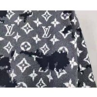 Louis Vuitton LV Men Distressed Monogram Crewneck Grey Merino Wool