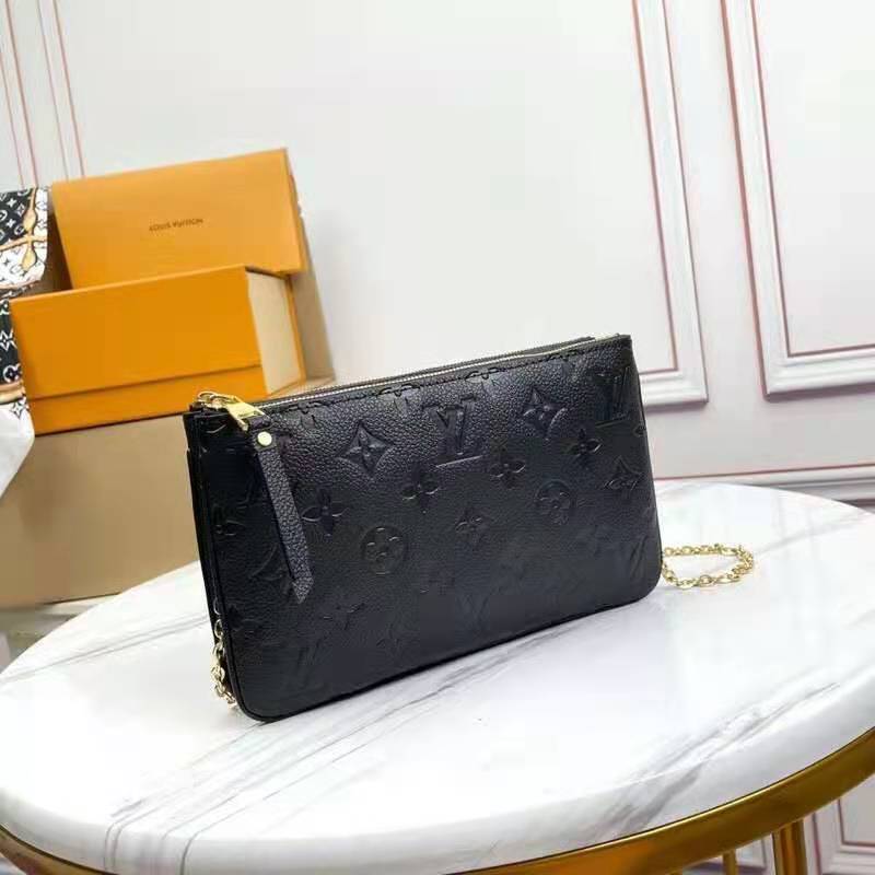 Louis Vuitton Double Zip Pochette Black Empreinte BNWT with